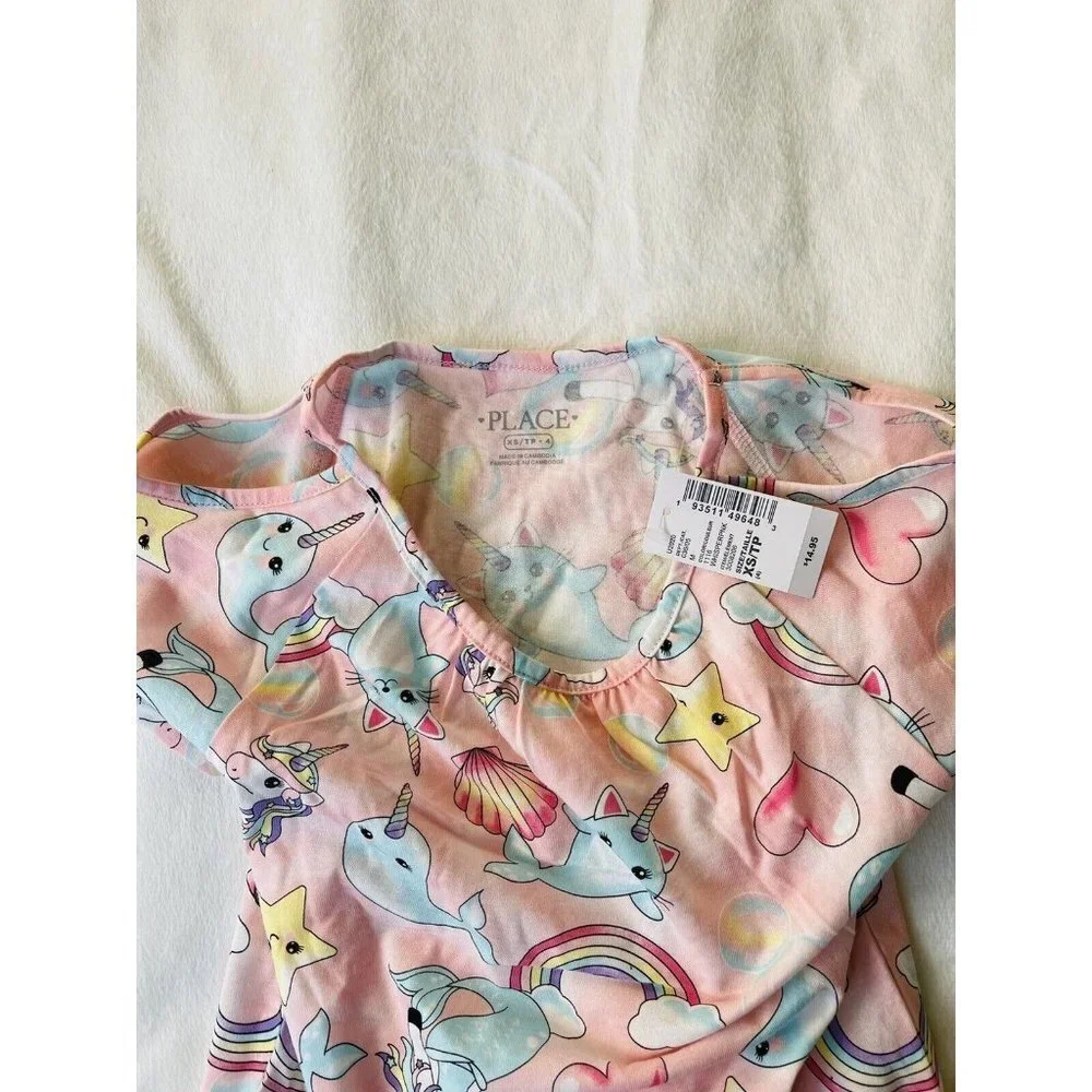 The Children's Place Short Sleeve Print Cold Shoulder Top Size XS